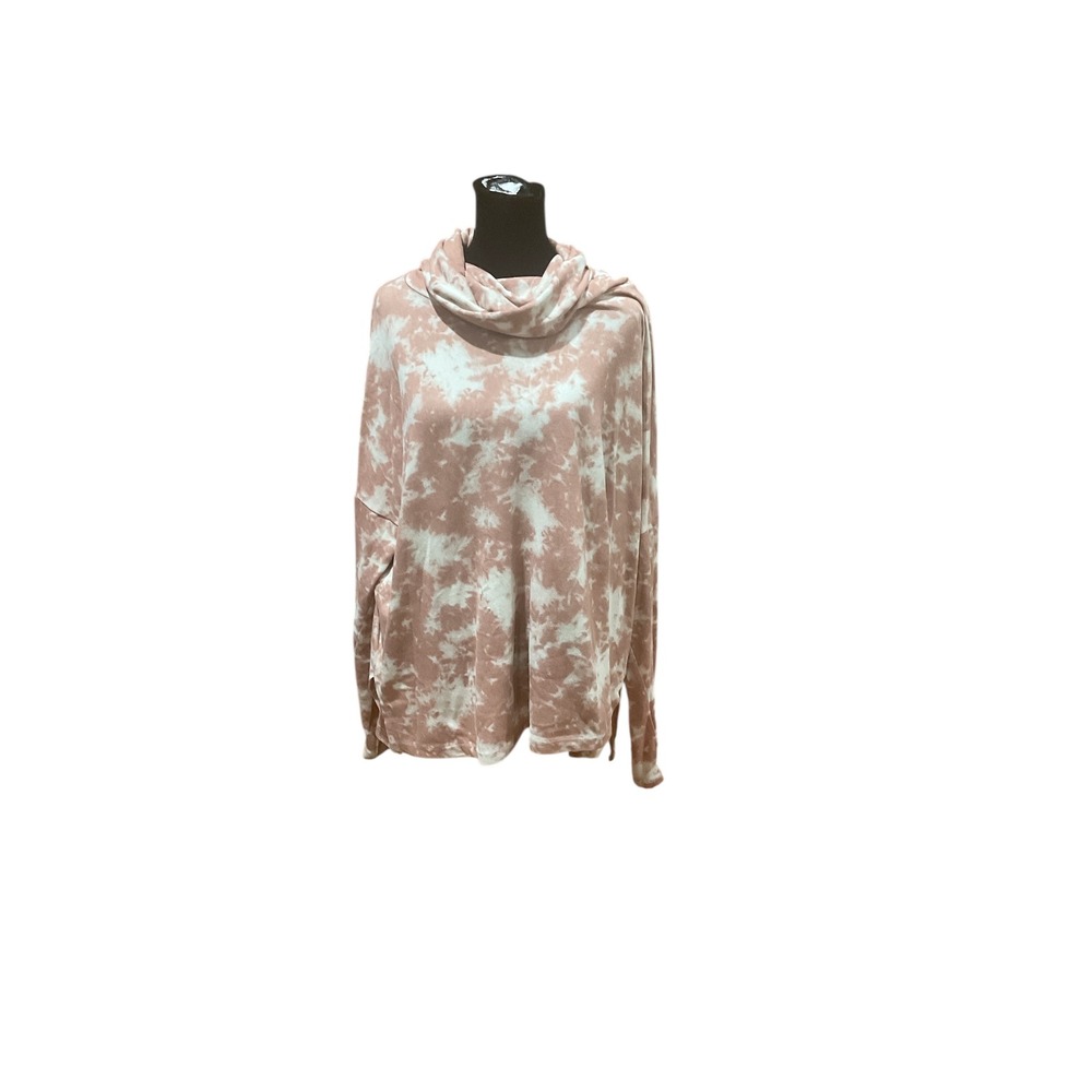 My Story Cowl Neck Tie Dye Top Long Sleeve Casual Women's cozy soft